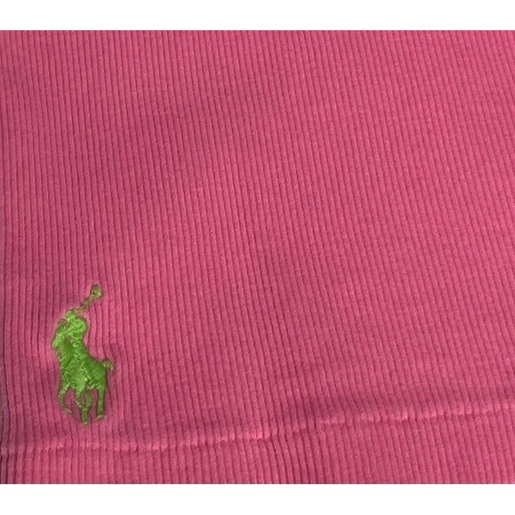 Ralph Lauren Tank Top Sleeveless Women XL Scoop Neck Pink Green Polo Pony Preppy - Picture 2 of 5